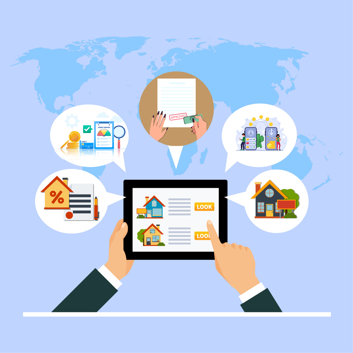 Loan Against Property step-by-step guide illustration showing MSME funding process